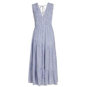 Free People Ivory Combo Juno Stripe Maxi Dress Small